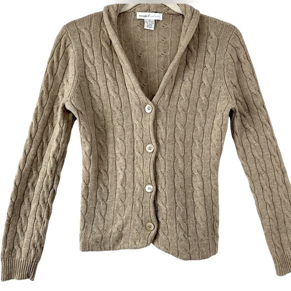 wendy b. Sweaters - WENDY B CASHMERE CABLE KNIT CARDIGAN MEDIUM